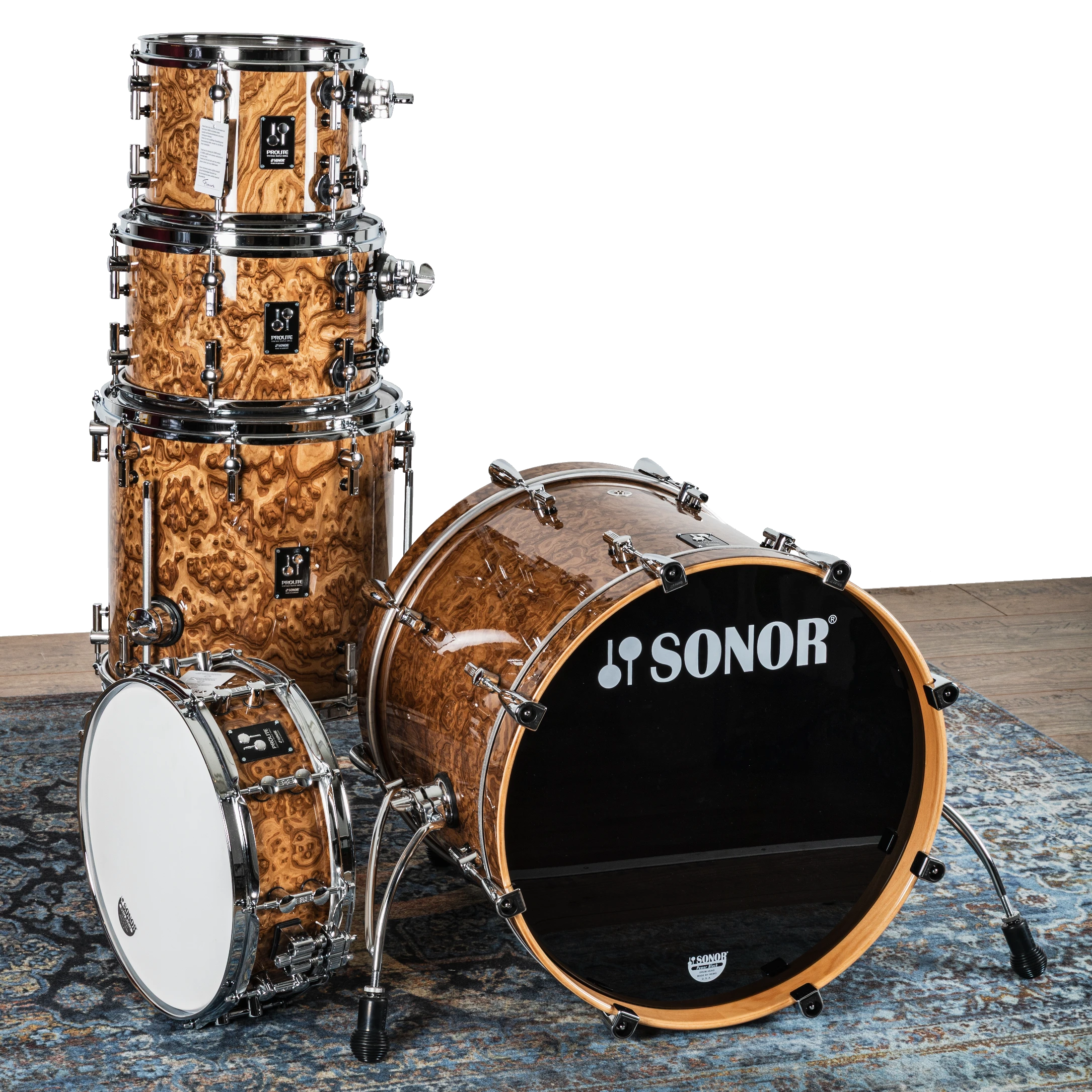 Sonor Prolite Shellset PL320 20/10/12/14 Chocolate Burl